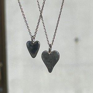 Flat heart necklace silver
